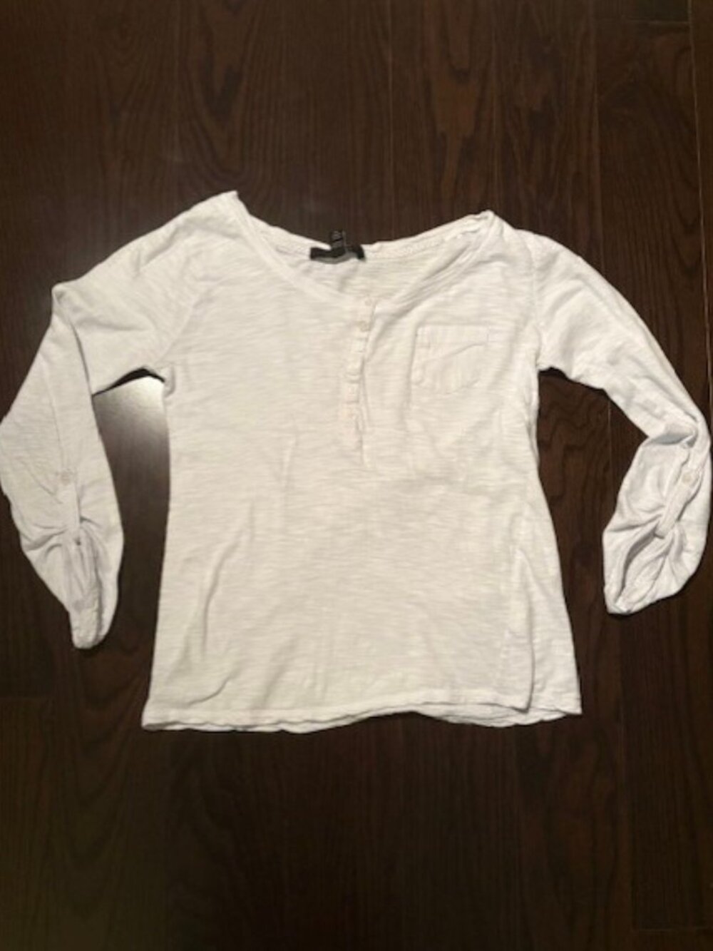 White U2B Quarter-Button Up Long-Sleeved Shirt